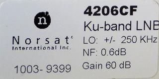 Insat 4B at 93.5 e-indian footprint in KU band-LNB Norsat 4206 CF-00n