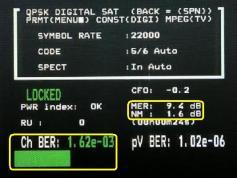 DX Astra 2D V pol signalna kvalita namerana na f=10 906 MHz dosahuje dlhodobo najvyssiu kvalitu v rozsahu od 9,0 do 9,5 dB z MER pri chybovosti chBER v spodnej casti radu E-03