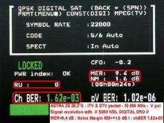 Signal resolution from ASTRA 2D East Europe V pol SIDELOBE with SMW WDL DIGITAL dual output