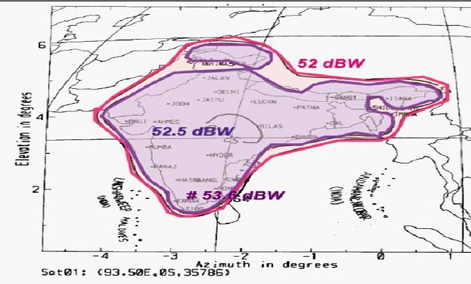 Insat 4B at 93.5 E-indian footprint in Ku band-source antrix india-n