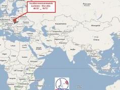 Rascom QAF 1R at 2.9e-continental footprint-measurement point