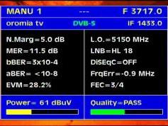 Arabsat 2B at 20.0 e- medium power beam-3 717 R Oromia TV-Q data