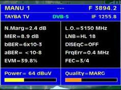 Arabsat 2B at 20.0 e- medium power beam-3 894 R Tayba TV-Q data