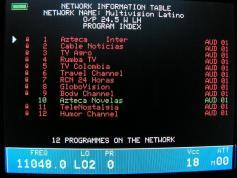 11 048 H DVB S2 8PSK packet Multivision Latino complete NIT ID