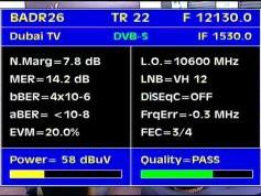 Badr 4 at 26.0 e _ BSS footprint _ 12 130 V Dubai  Netw _ Q data