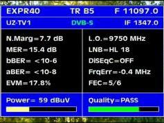 Express AM1 at 40.0°E _  11 097 H UZ TV _ Q data