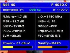 NSS 806 at 40.5 w _ Hemi footprint _ 4 050 R Telemedia feed _ Q data