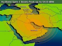 Intelsat 902 at 62.0 e _ SPOT 1 Middle East footprint