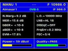 Intelsat 15 at 85.2 e-middle east footprint-10 986 H Al Masar TV-Q data