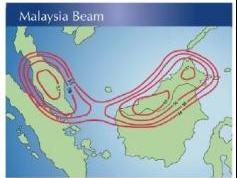 Measat 3 at 91.5E KU South Malaysia beam