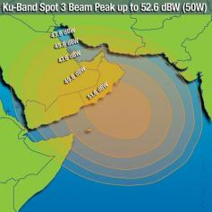 Intelsat 709 at 85.2E KU SPOT 3 footprint