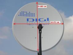 DIGI tv ofset dish 80-72 cm rozmer reflektora 11