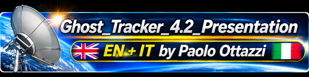 Ghost Tracker Präsentation mit Erde und Satellitenschüssel-n