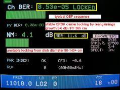 11 010 H Packet Orbit Netw.stabilny detekcny stav s QEF priebehom poznamenanym vyraznou oscilaciou Q spicky