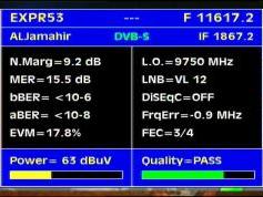 Express AM22 at 53.0 e-11 617 V Al Jamahirya TV 2-Q data