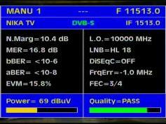 Intelsat 904 at 60.0 e-spot 1 russia-11 513 V NIKA TV-Q data