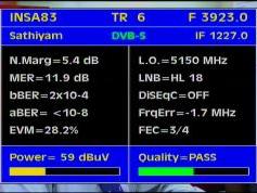 Insat 2E-3B-4A at 83.0e-4a wide beam-3 923 H packet essel shyam -Q data